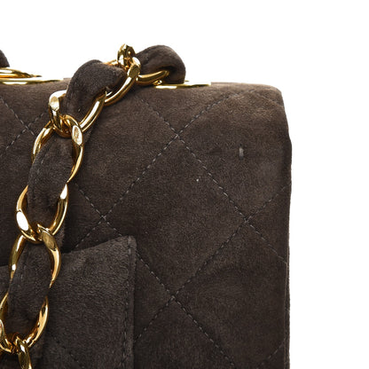 Chanel Suede Quilted Jumbo Single Flap Grey 9 of 10