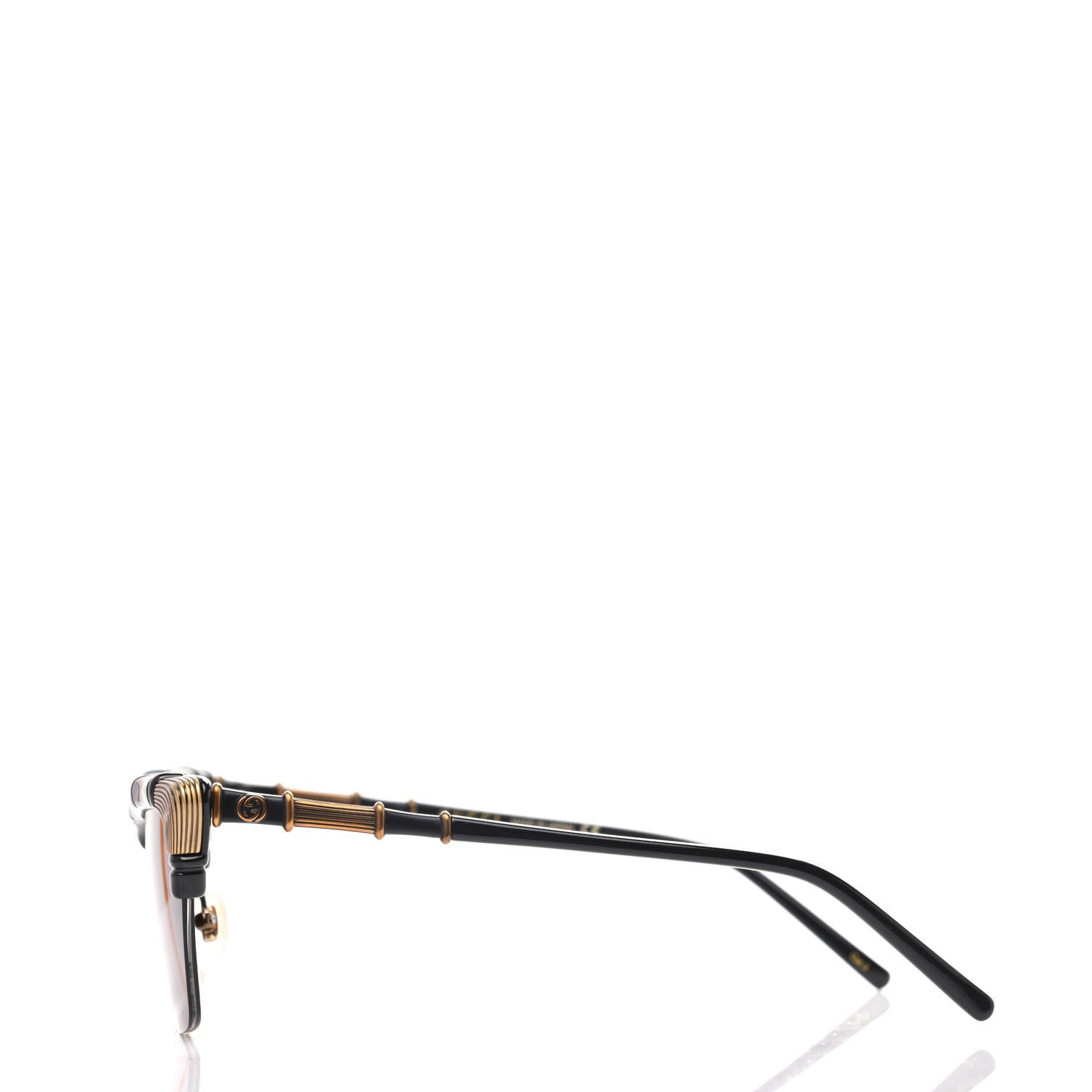 Gucci Acetate Metal Bamboo Sunglasses GG660S Black Brown 3 of 8