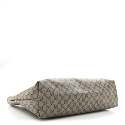 Gucci GG Supreme Monogram Large Zippered Shopping Tote Dark Brown 4 of 13