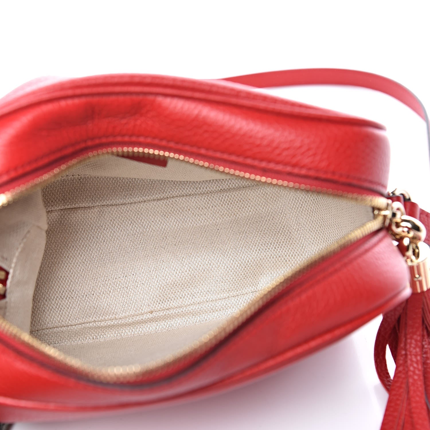 Gucci Pebbled Calfskin Small Soho Disco Bag Tabasco Red 7 of 10