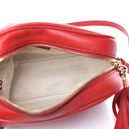 Gucci Pebbled Calfskin Small Soho Disco Bag Tabasco Red 7 of 10