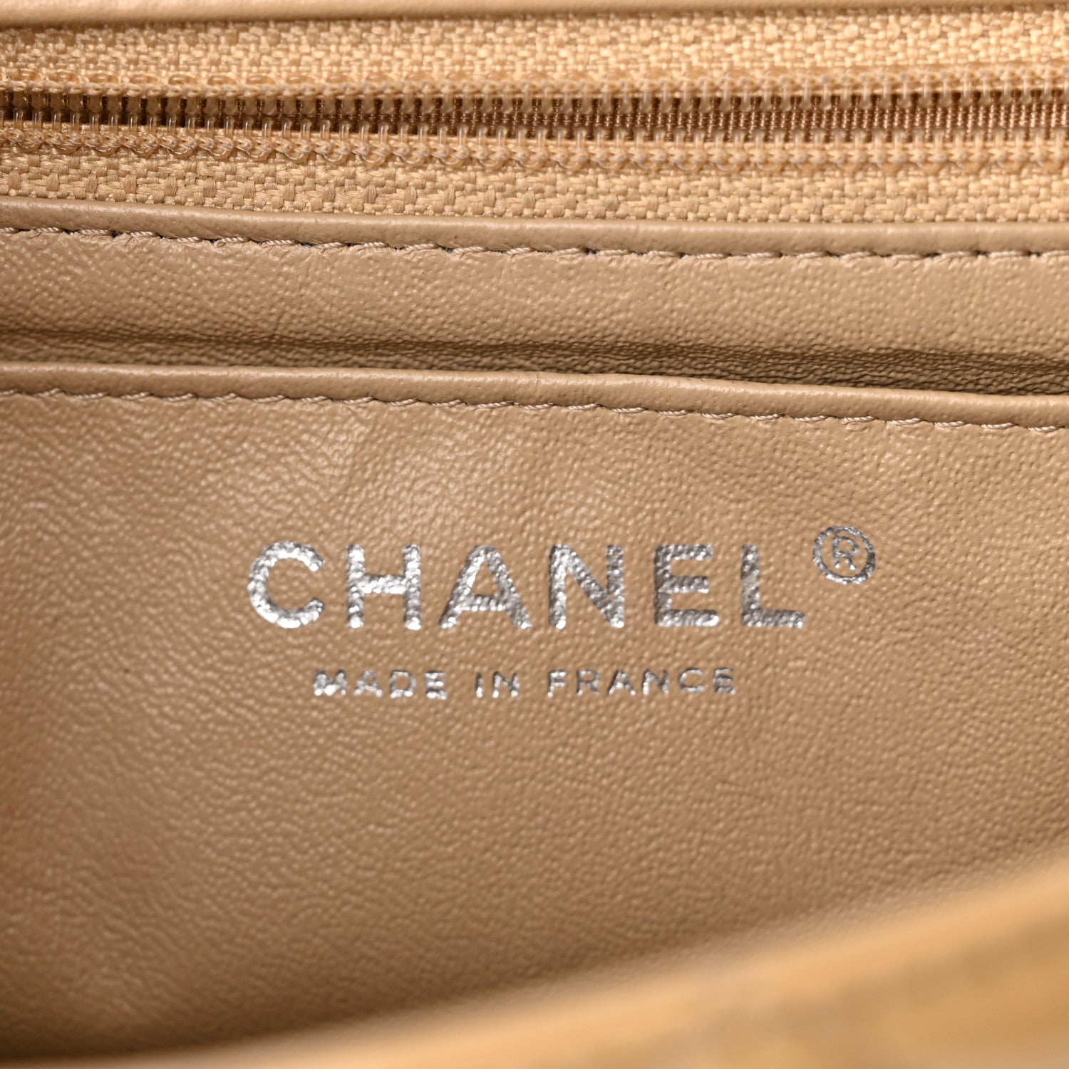 Chanel Patent Calfskin Quilted Mini Rectangular Flap Beige 5 of 10