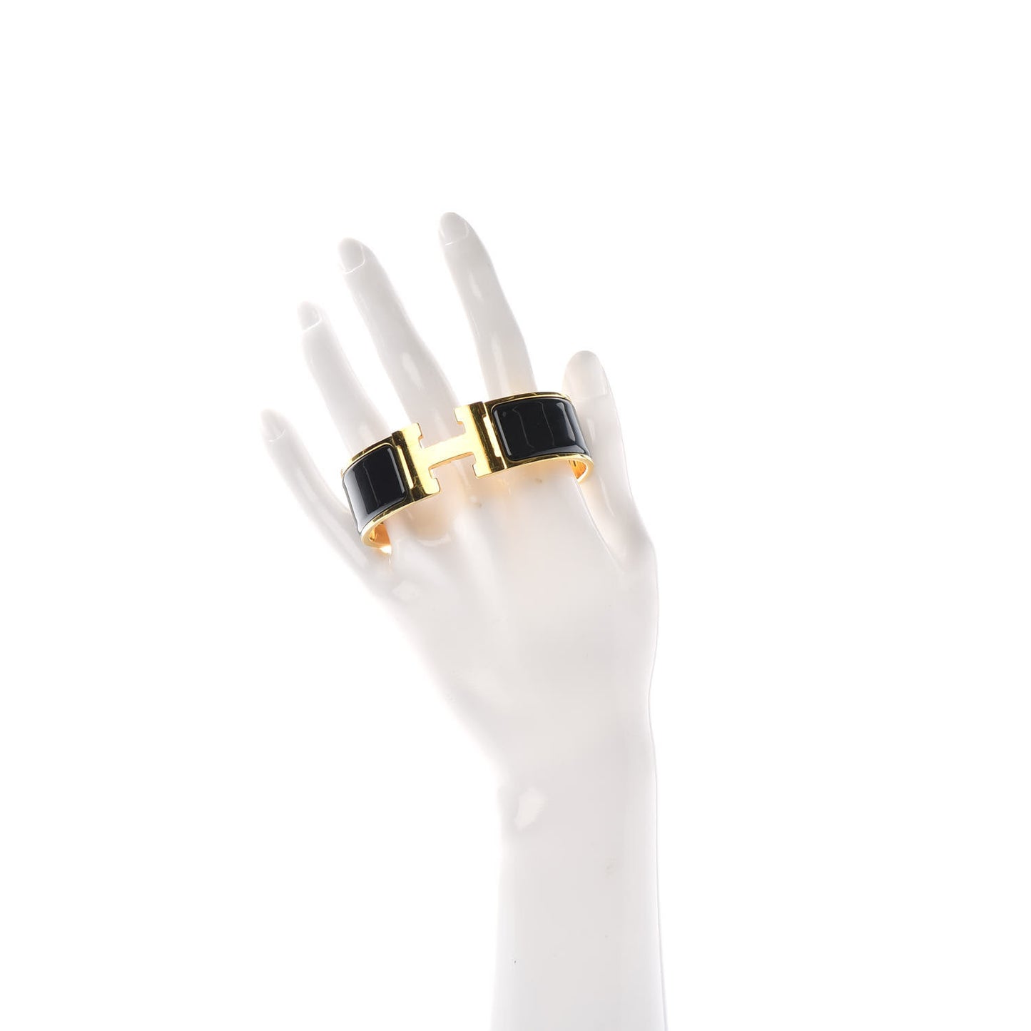Enamel Wide Clic Clac H Bracelet GM Black
