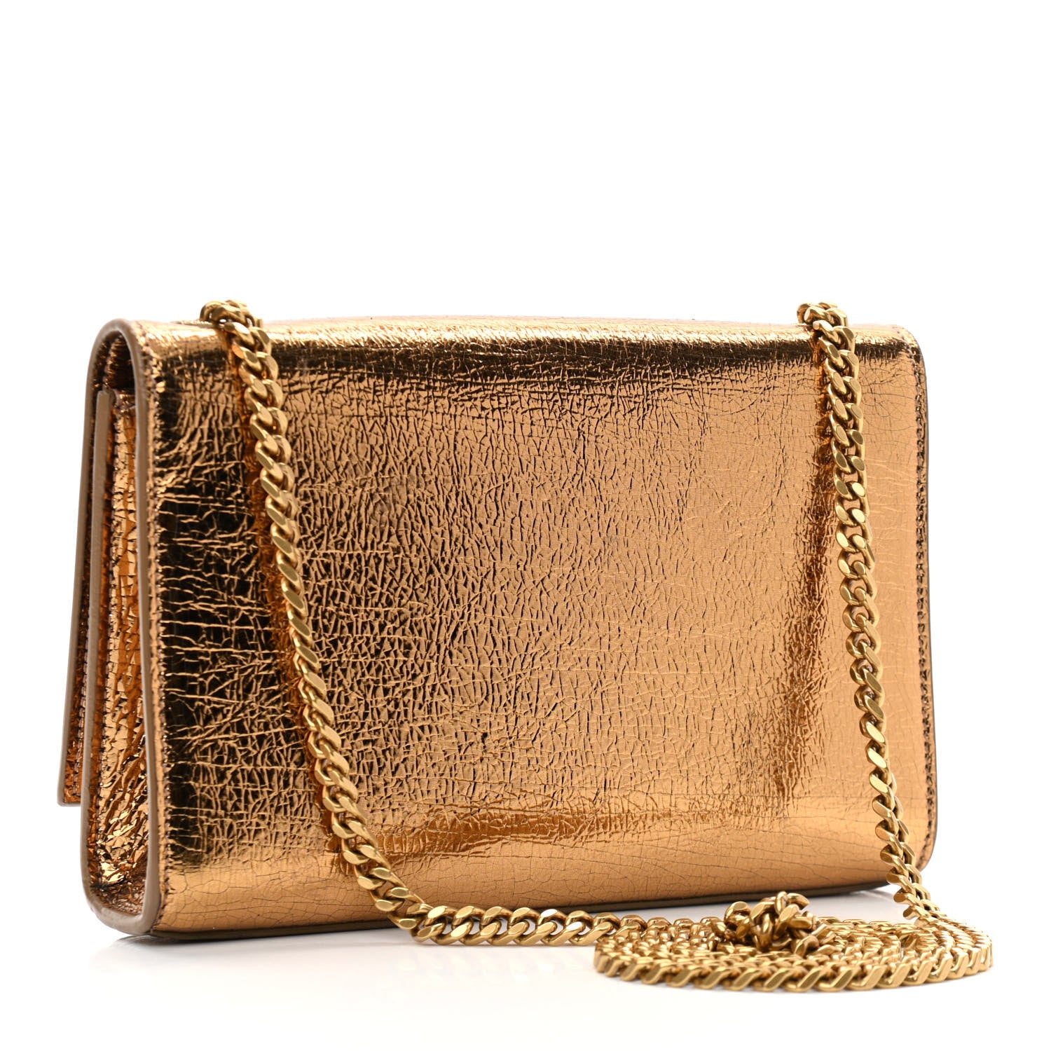 Saint Laurent Metallic Calfskin Small Classic Monogram Kate Satchel Bronze 3 of 10