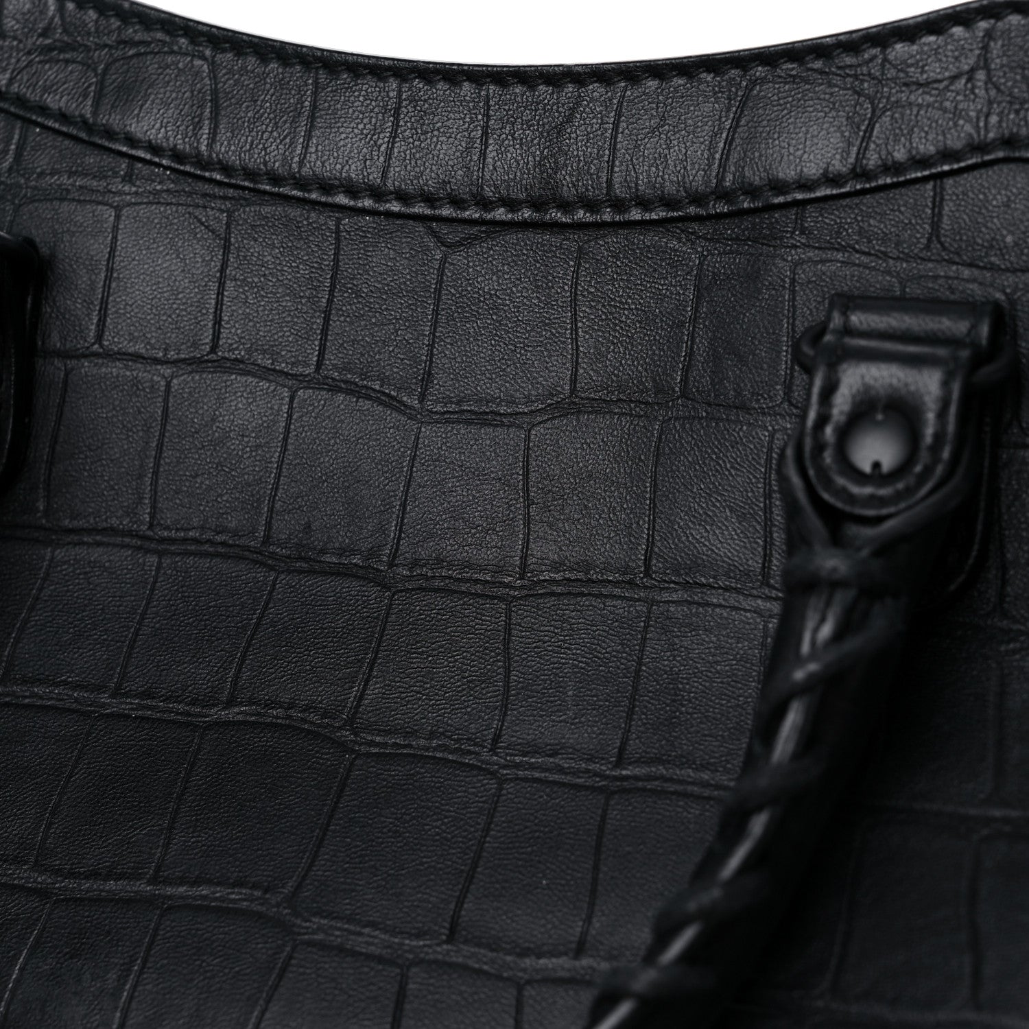 Balenciaga Matte Supple Lambskin Crocodile Embossed Classic Black Hardware S City Black 14 of 14