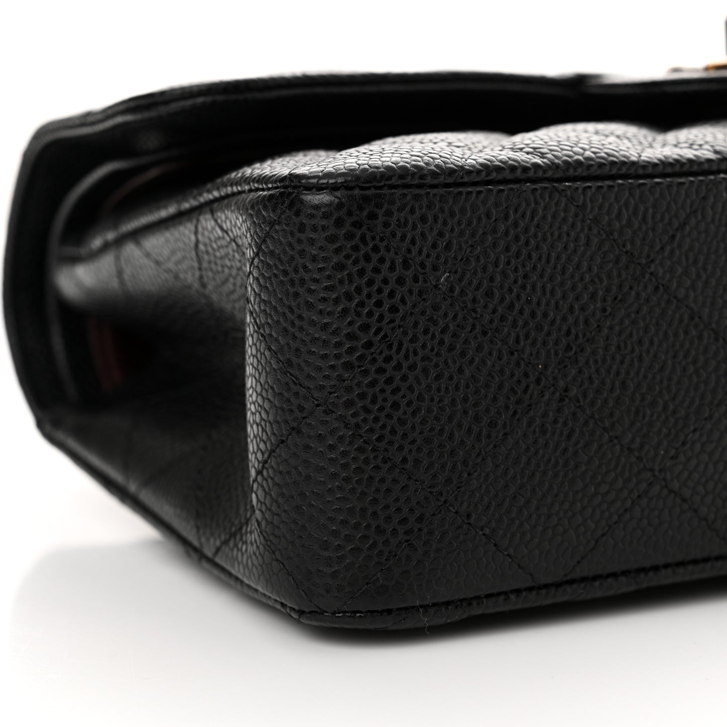 Caviar Quilted Small Double Flap Black
