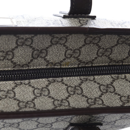 Gucci GG Supreme Monogram Medium Zippered Shopping Tote Dark Brown 10 of 12