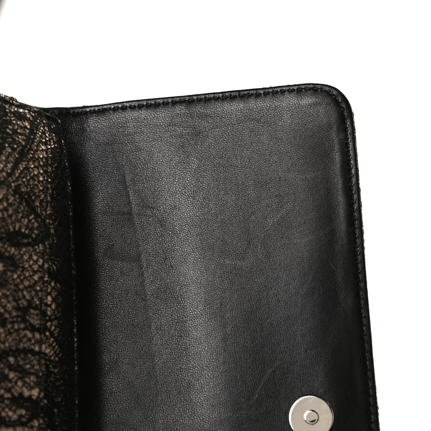 Chanel Metallic Tweed Quilted Clutch Black Dark Silver 11 of 12