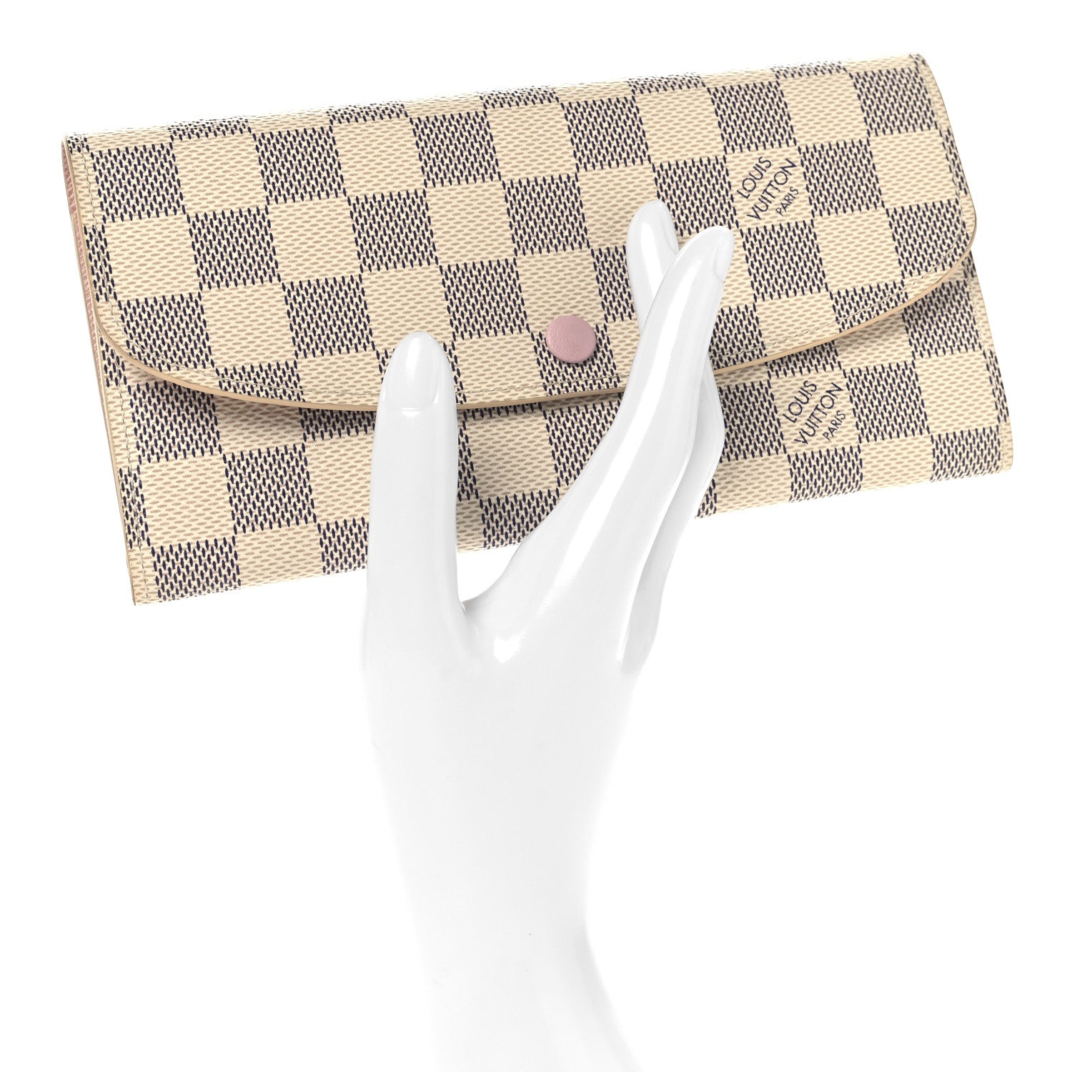 Louis Vuitton Damier Azur Emilie Wallet Rose Ballerine 2 of 7
