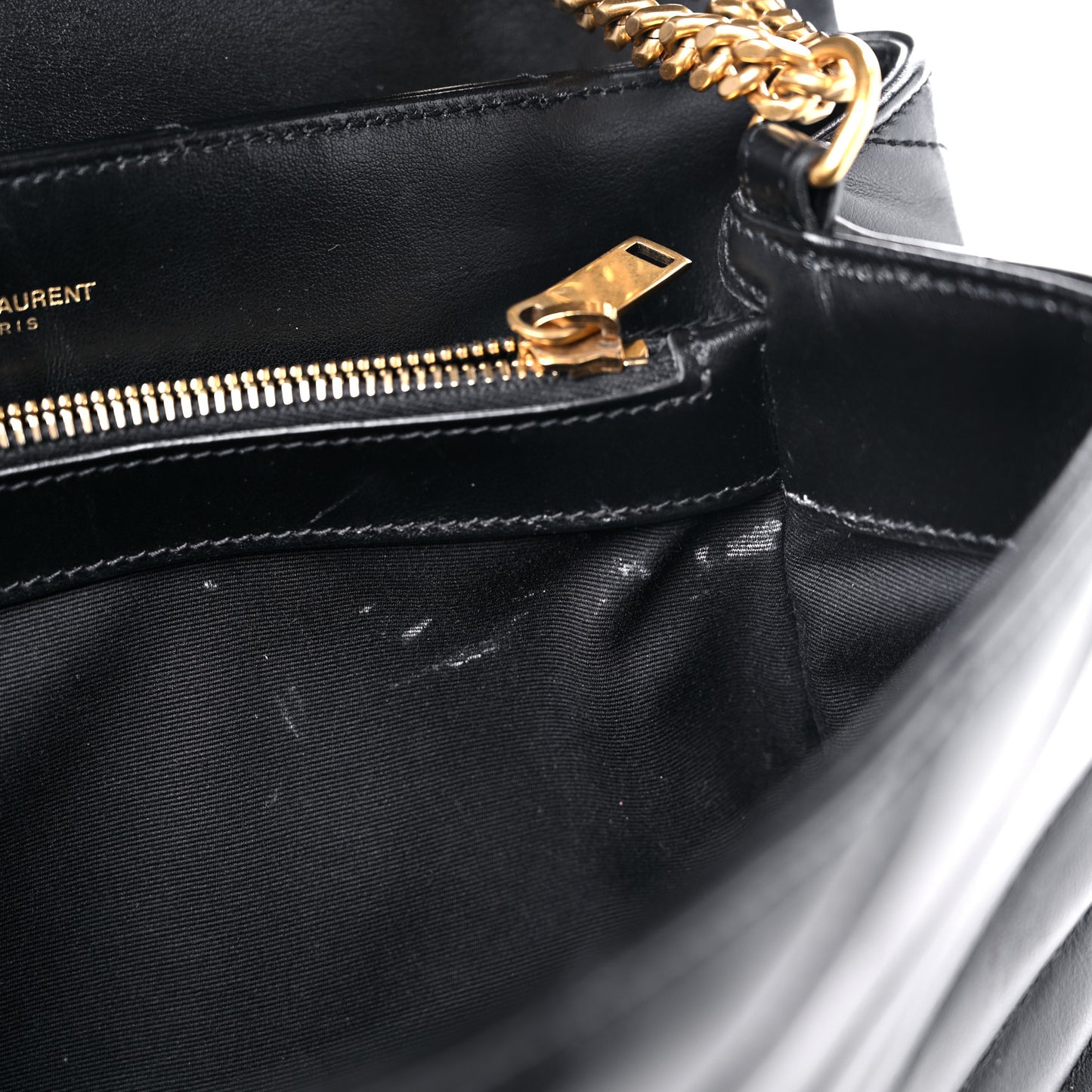 Calfskin Y Quilted Monogram Medium Loulou Chain Satchel Black