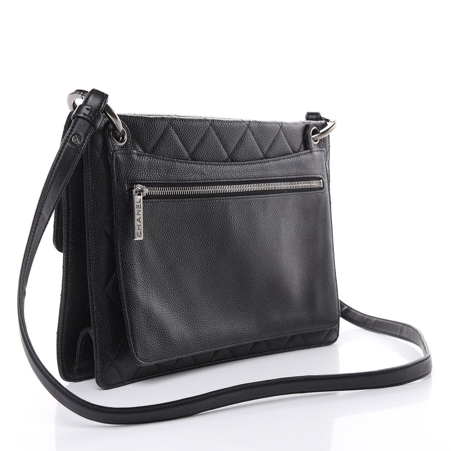 Caviar Quilted Large Retro Class Flap Black