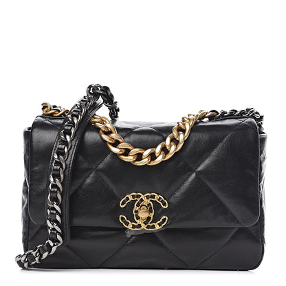 Chanel Lambskin Quilted Medium 19 Flap Black 1 of 11