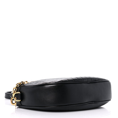 Celine Calfskin Quilted Medium C Charm Bag Black 4 of 8