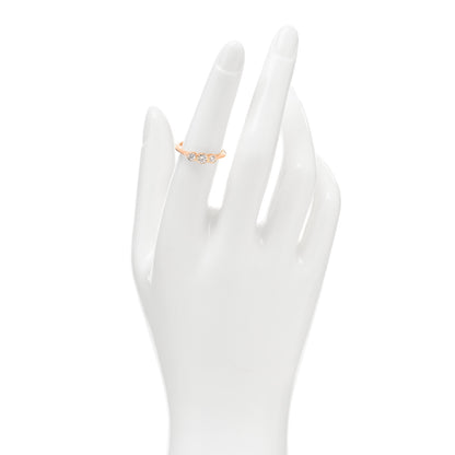 Tiffany 18K Rose Gold Diamond Three Stone Milgrain Ring 53 6.25 2 of 4