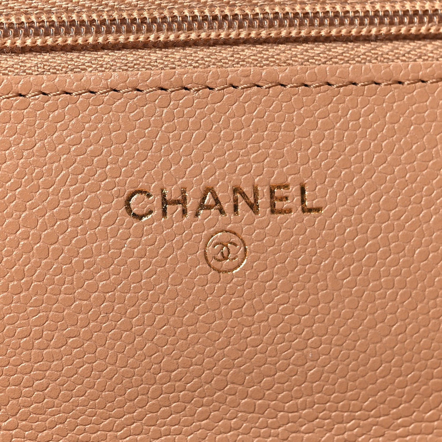 Chanel Caviar Quilted Wallet on Chain WOC Beige 6 of 12