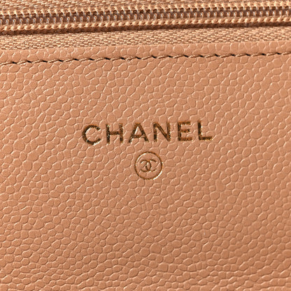 Chanel Caviar Quilted Wallet on Chain WOC Beige 6 of 12