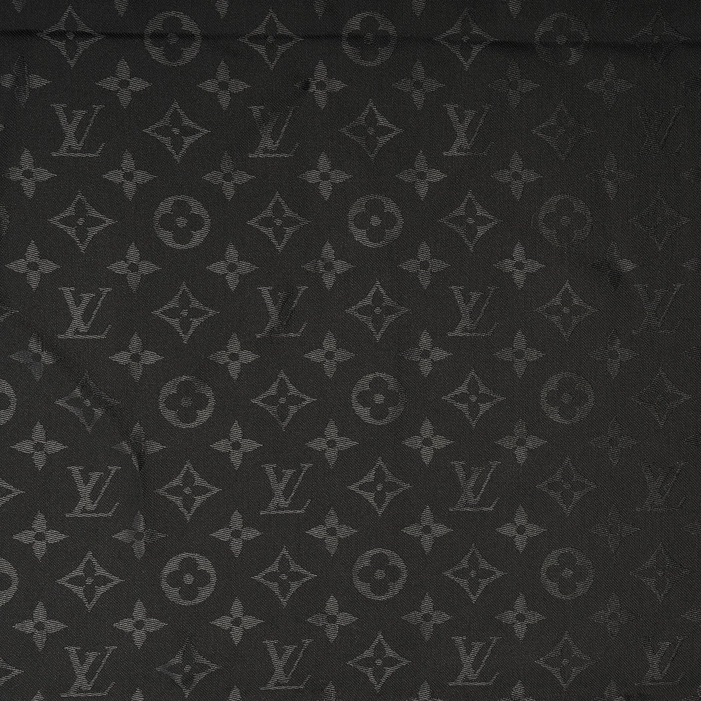 Silk Wool Monogram Shawl Black