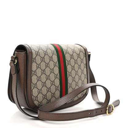 Gucci GG Supreme Monogram Web Small Ophidia Flap Messenger Bag Brown 3 of 11