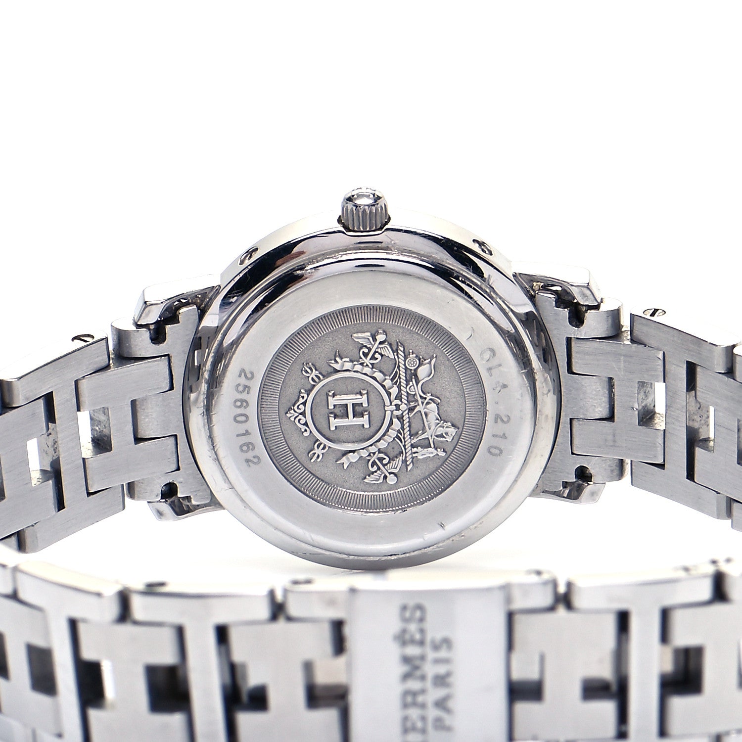 Hermes Stainless Steel 24mm Clipper Quartz Watch White 4 of 5