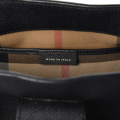 Burberry Soft Grain Calfskin Small Buckle Tote Black 10 of 13