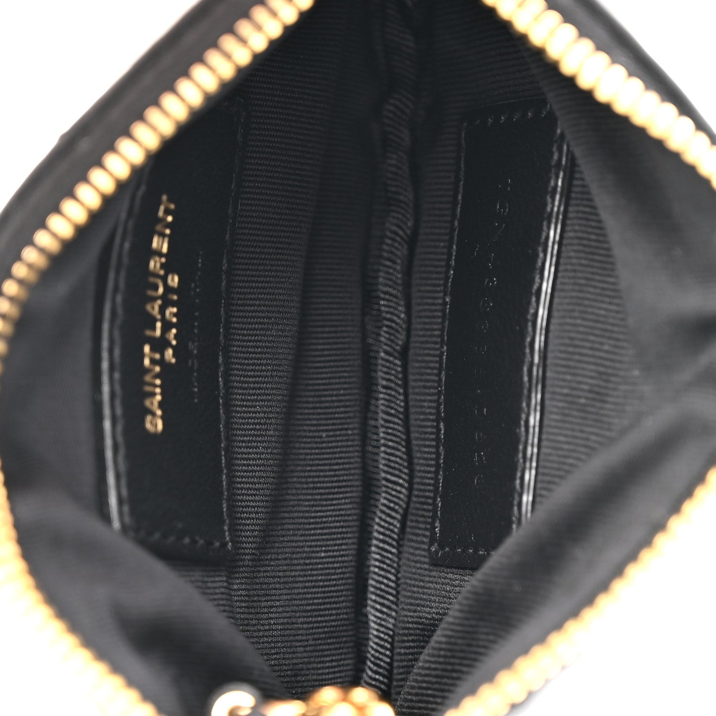 Calfskin Matelasse Monogram Key Pouch Black