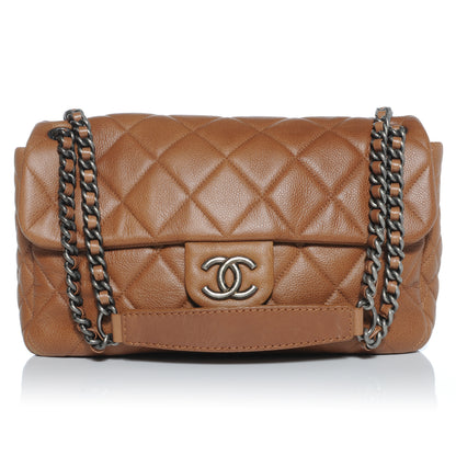 Chanel Caviar Quilted Coco Casual Flap Light Brown 1 of 10