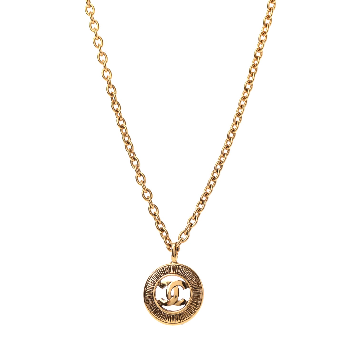 CC Chain Pendant Necklace Gold