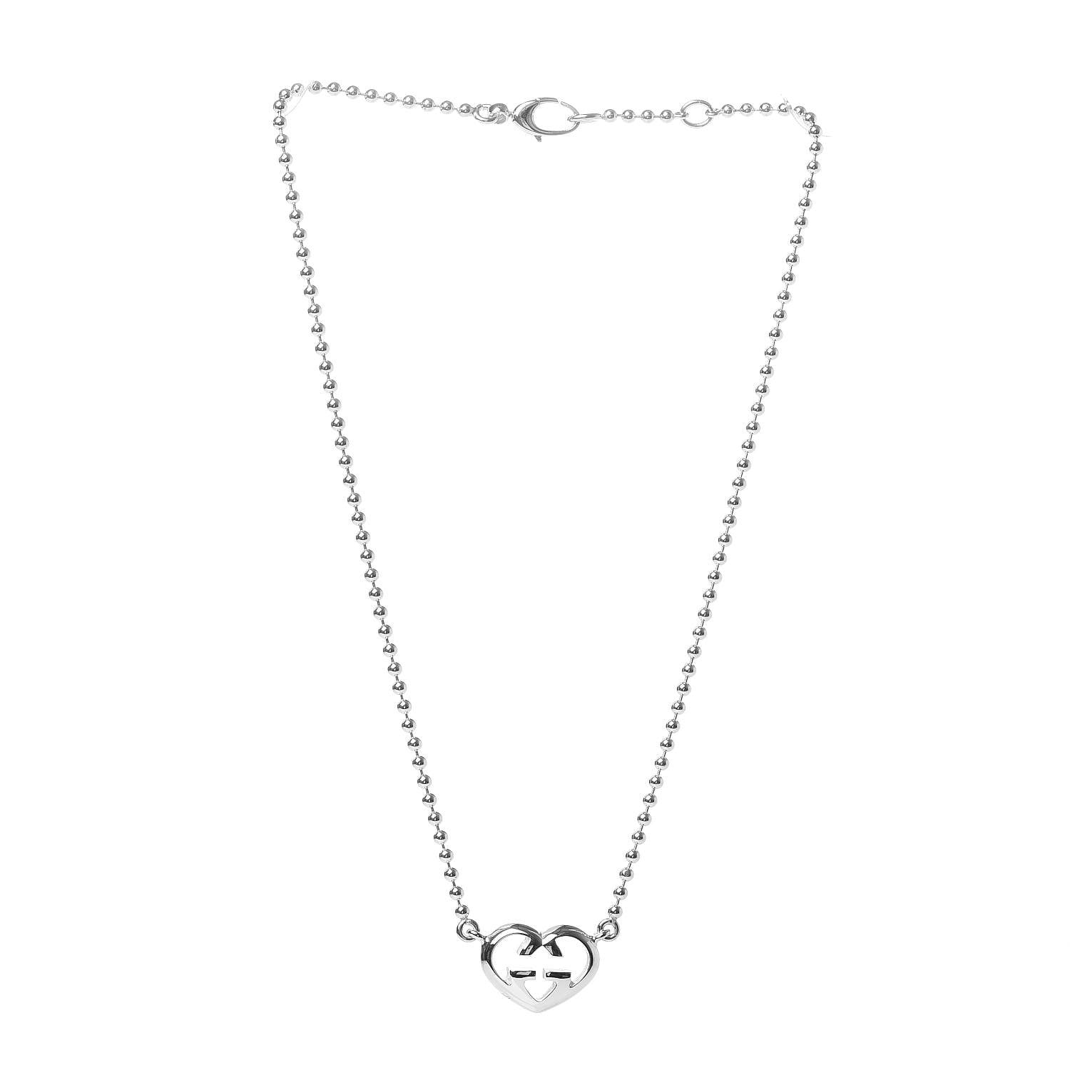 Gucci Sterling Silver Britt Heart Pendant Necklace 3 of 4
