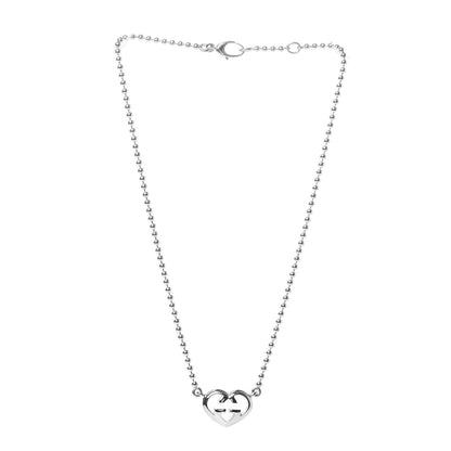 Gucci Sterling Silver Britt Heart Pendant Necklace 3 of 4