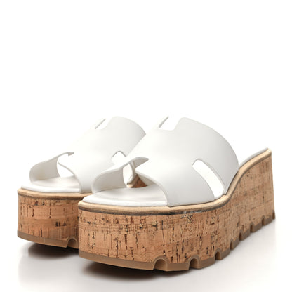 Hermes Calfskin Cork Eze 30 Sandals 36 White 3 of 10