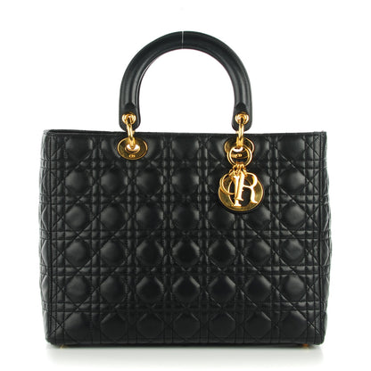 Christian Dior Lambskin Cannage Large Lady Dior Black 1 of 7