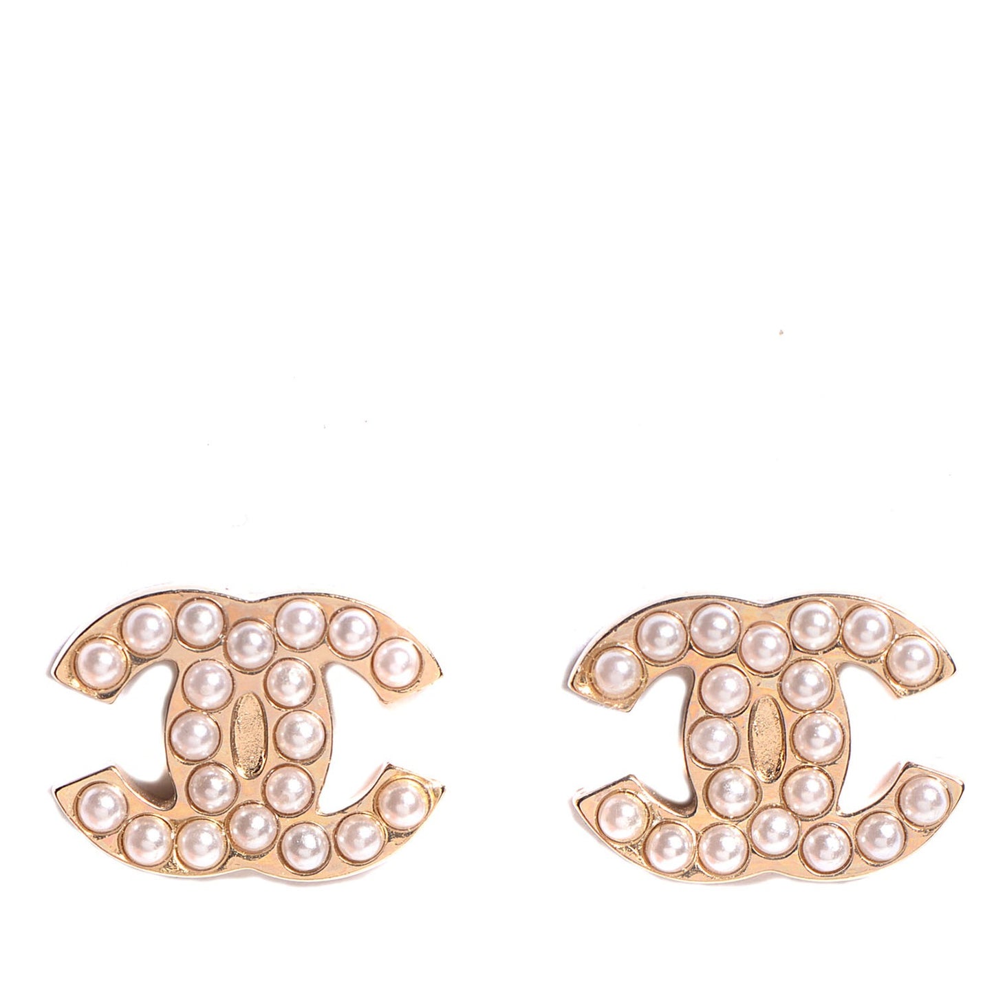 Pearl CC Earrings Gold
