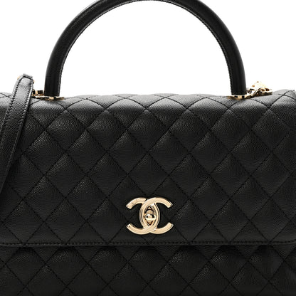 Chanel Caviar Quilted Small Coco Chain Handle Flap Black 10 of 10