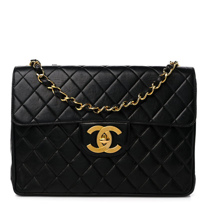 Chanel Lambskin Quilted XL Jumbo Single Flap Black 1 of 18