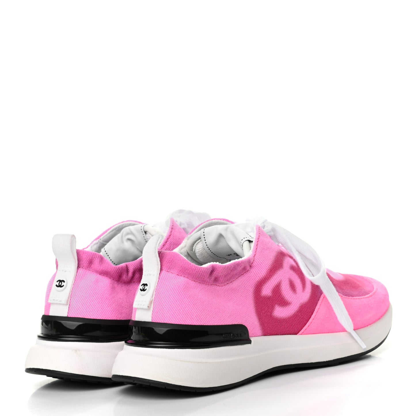 Denim Suede Calfskin Womens CC Sneakers 37 Pink