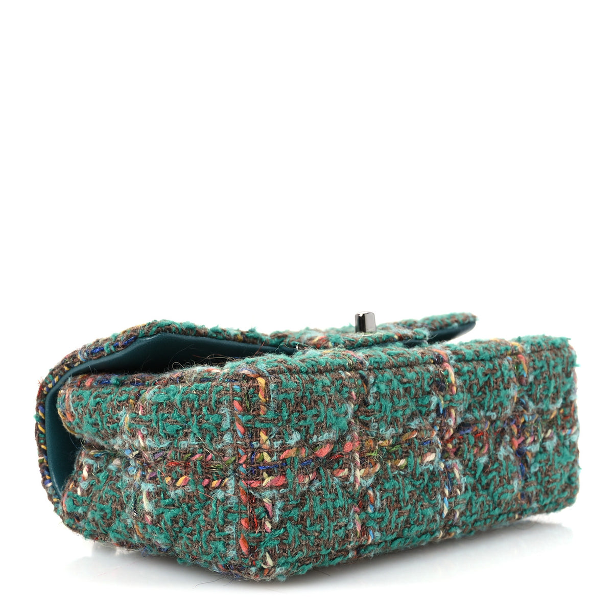 Chanel Tweed Quilted Mini Rectangular Flap Green 3 of 10