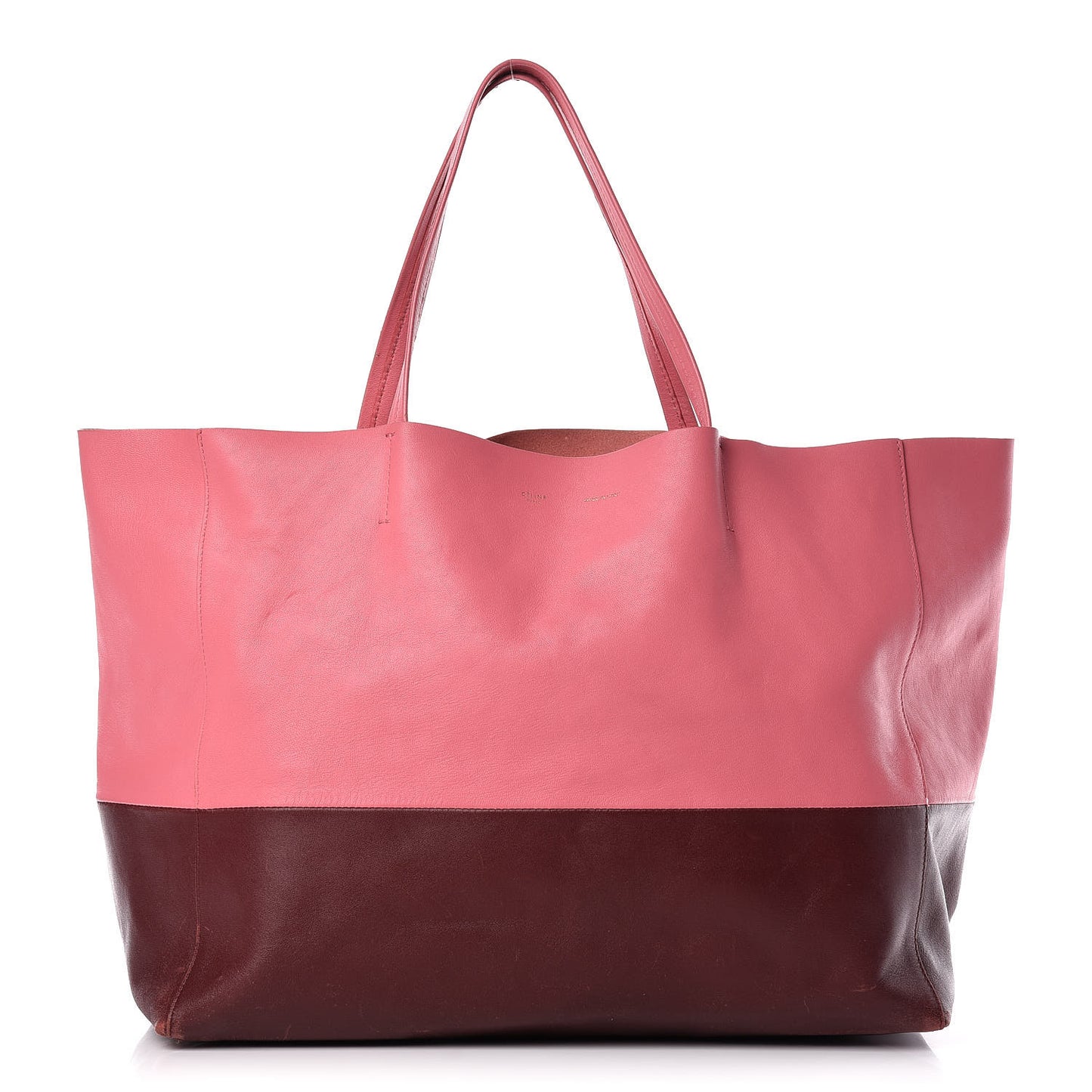 Lambskin Horizontal Bi-Color Cabas Pink Rust
