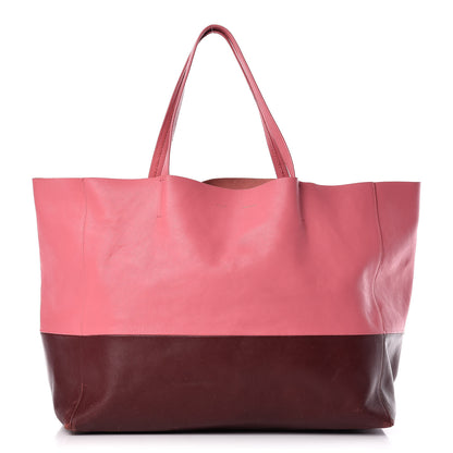 Celine Lambskin Horizontal Bi-Color Cabas Pink Rust 1 of 16