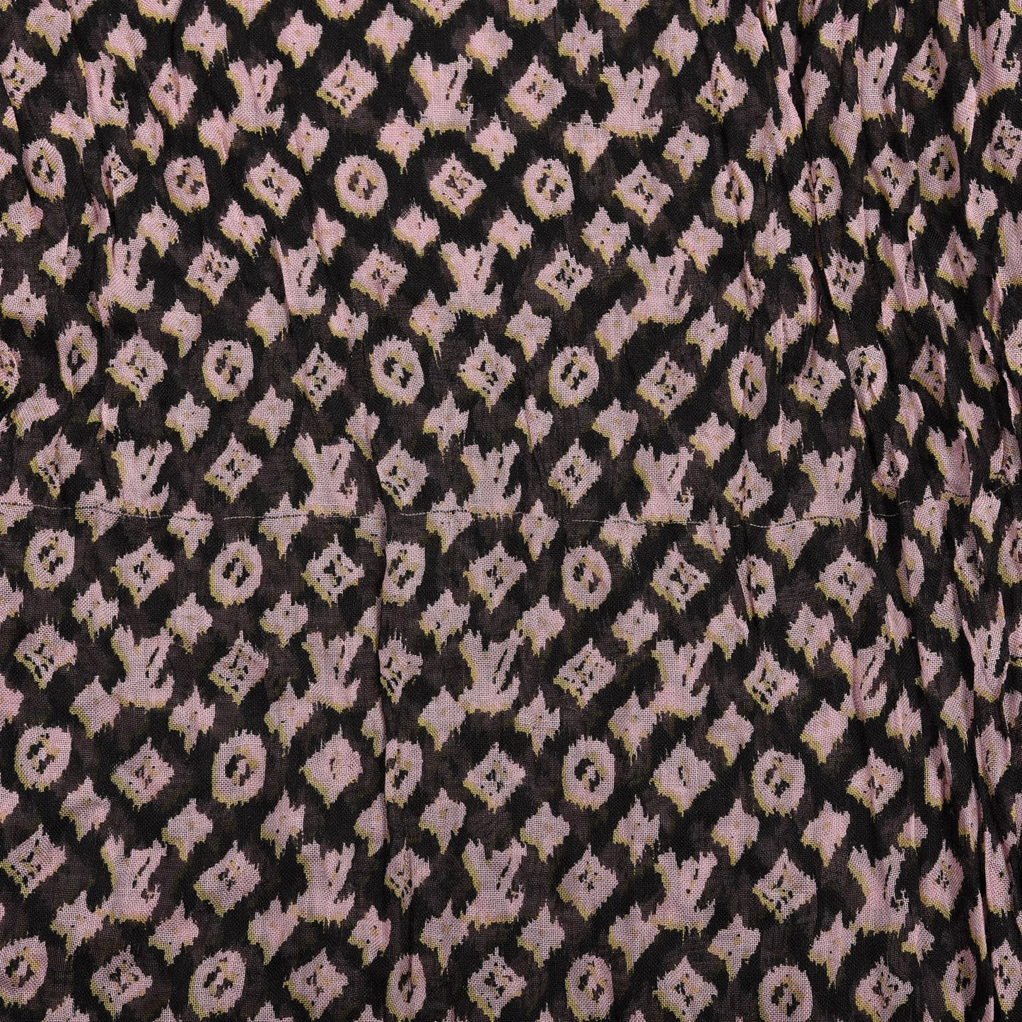 Silk Cashmere Monogram Ikat Stole Black