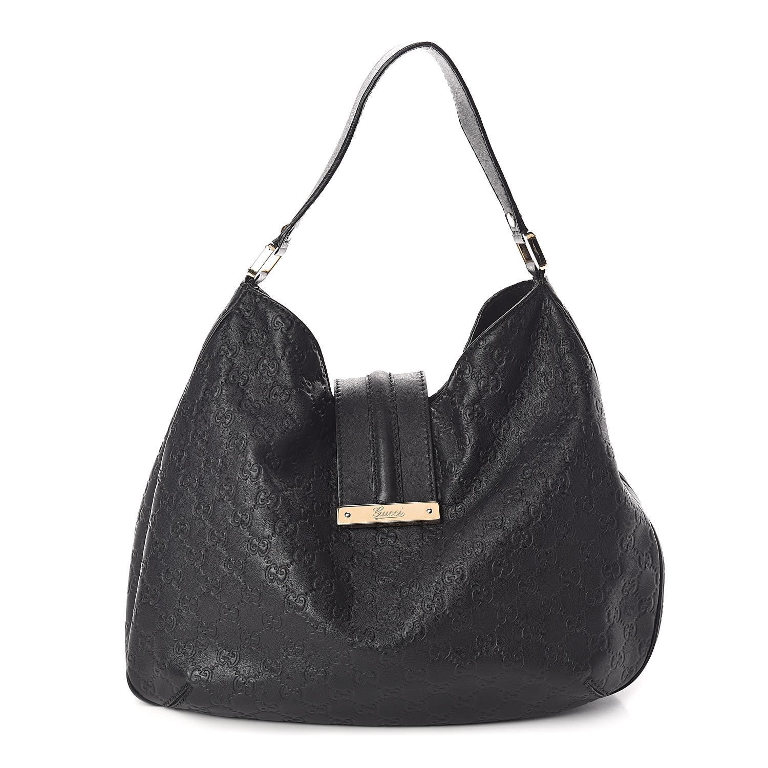 Gucci Guccissima Large New Ladies Web Hobo Black 1 of 10