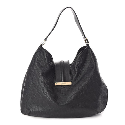 Gucci Guccissima Large New Ladies Web Hobo Black 1 of 10