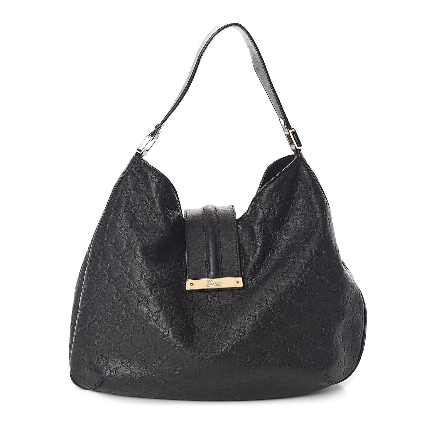Guccissima Large New Ladies Web Hobo Black