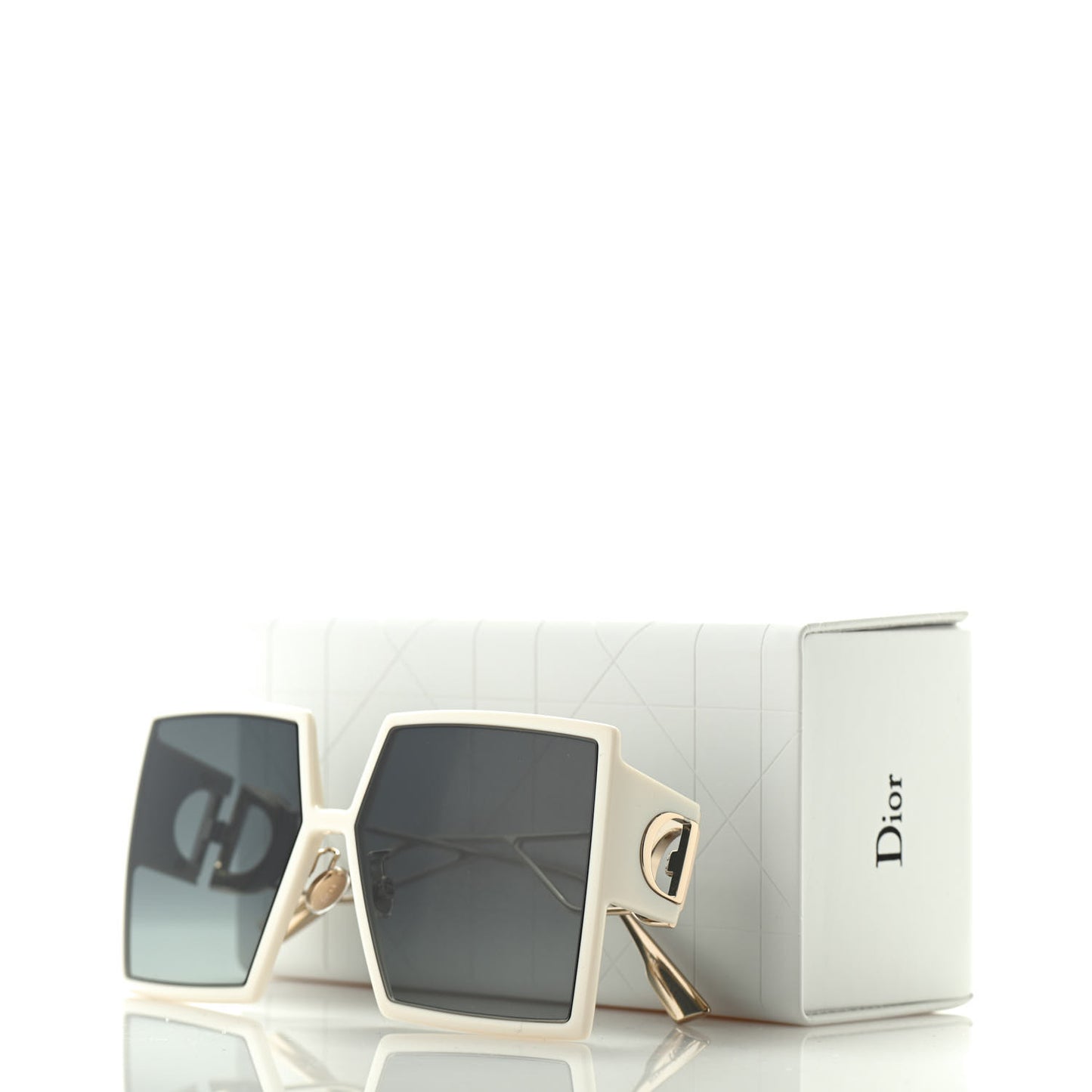 Square 30 Montaigne Sunglasses White