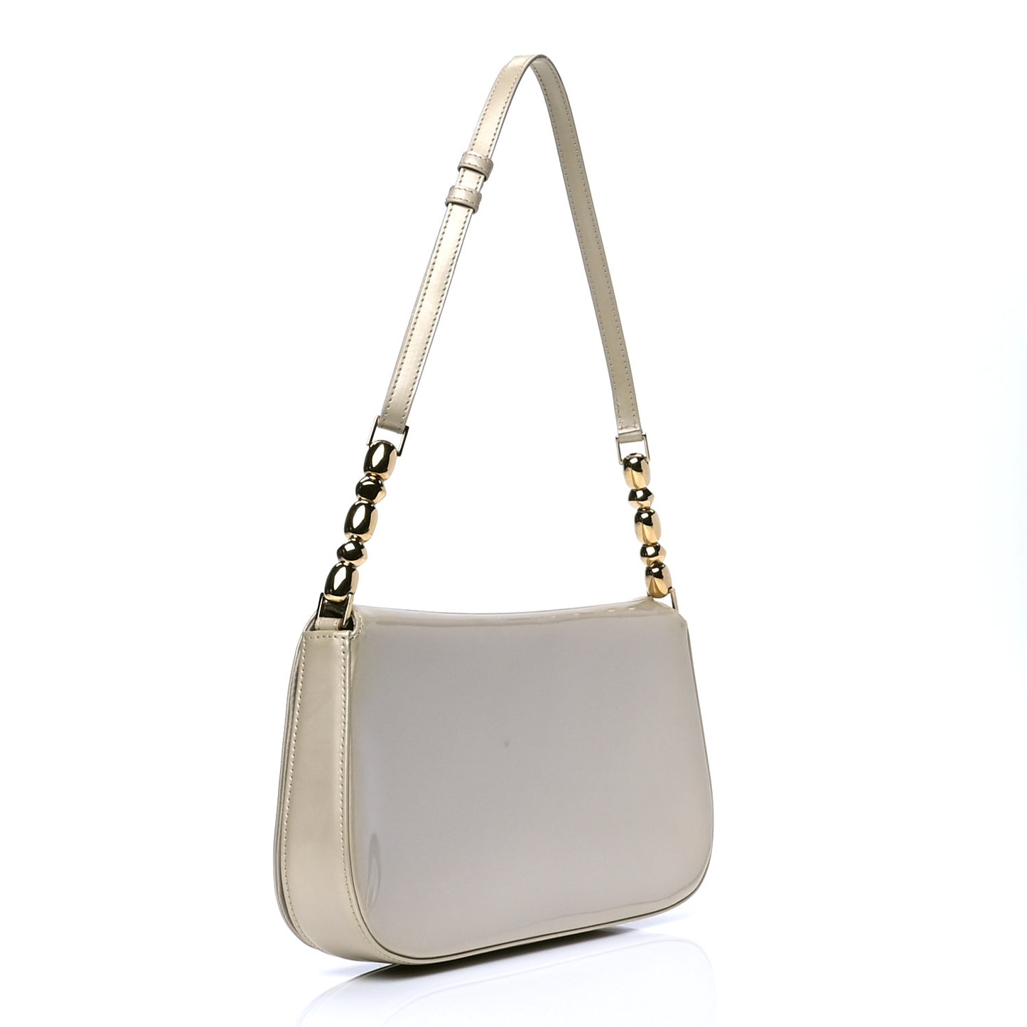Patent Trotter Maris Pearl Shoulder Bag Light Beige