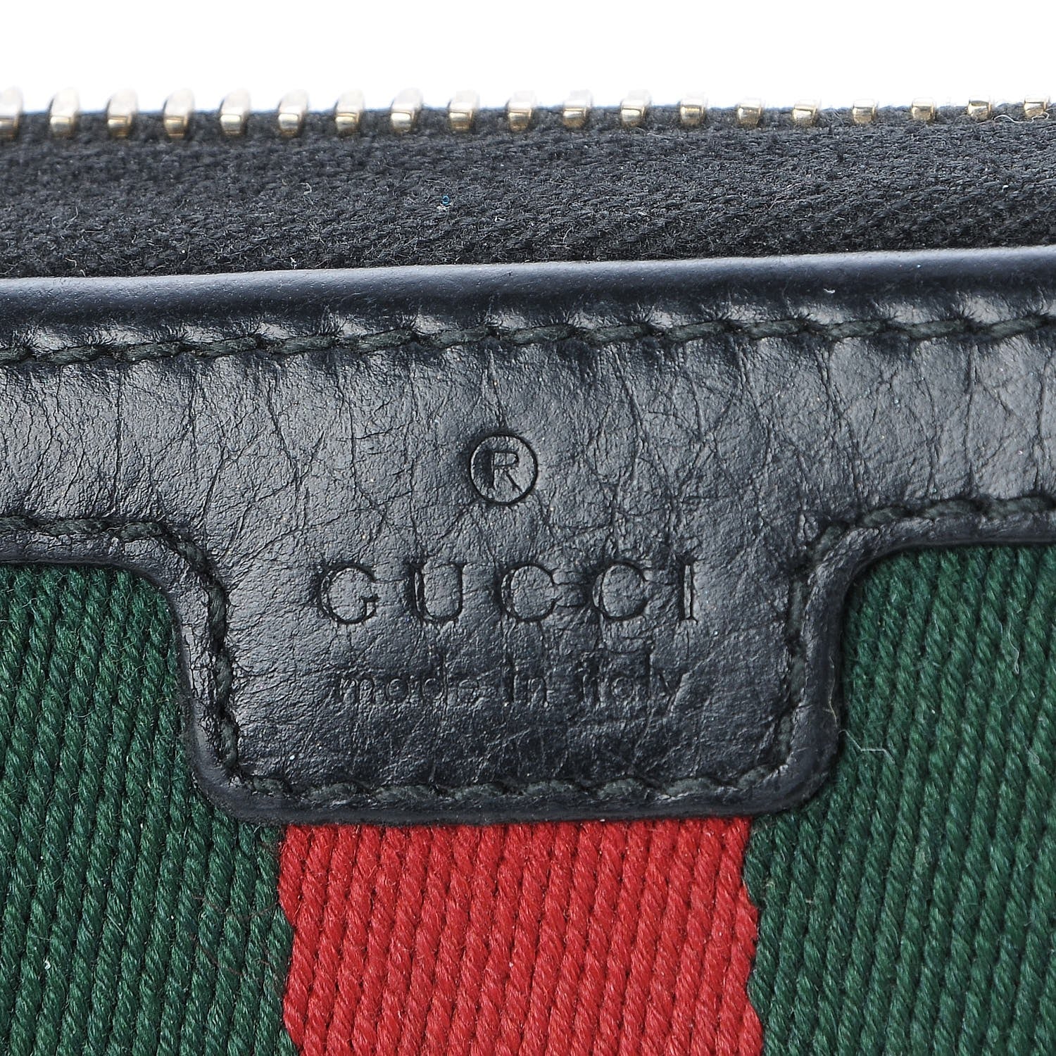 Gucci Calfskin Web Rania Zip Around Wallet Black 6 of 7