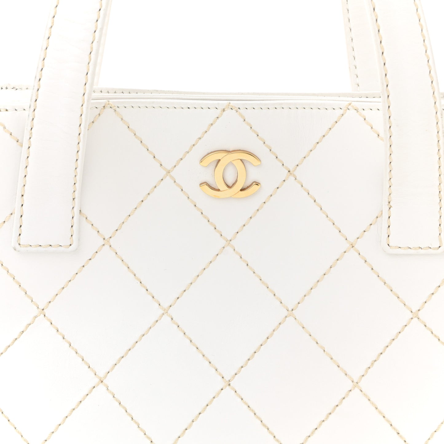Calfskin Wild Stitch Tote White