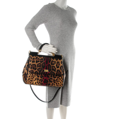Dolce & Gabbana Leo Crepe Large Miss Sicily Leo Stripe Satchel 2 of 6