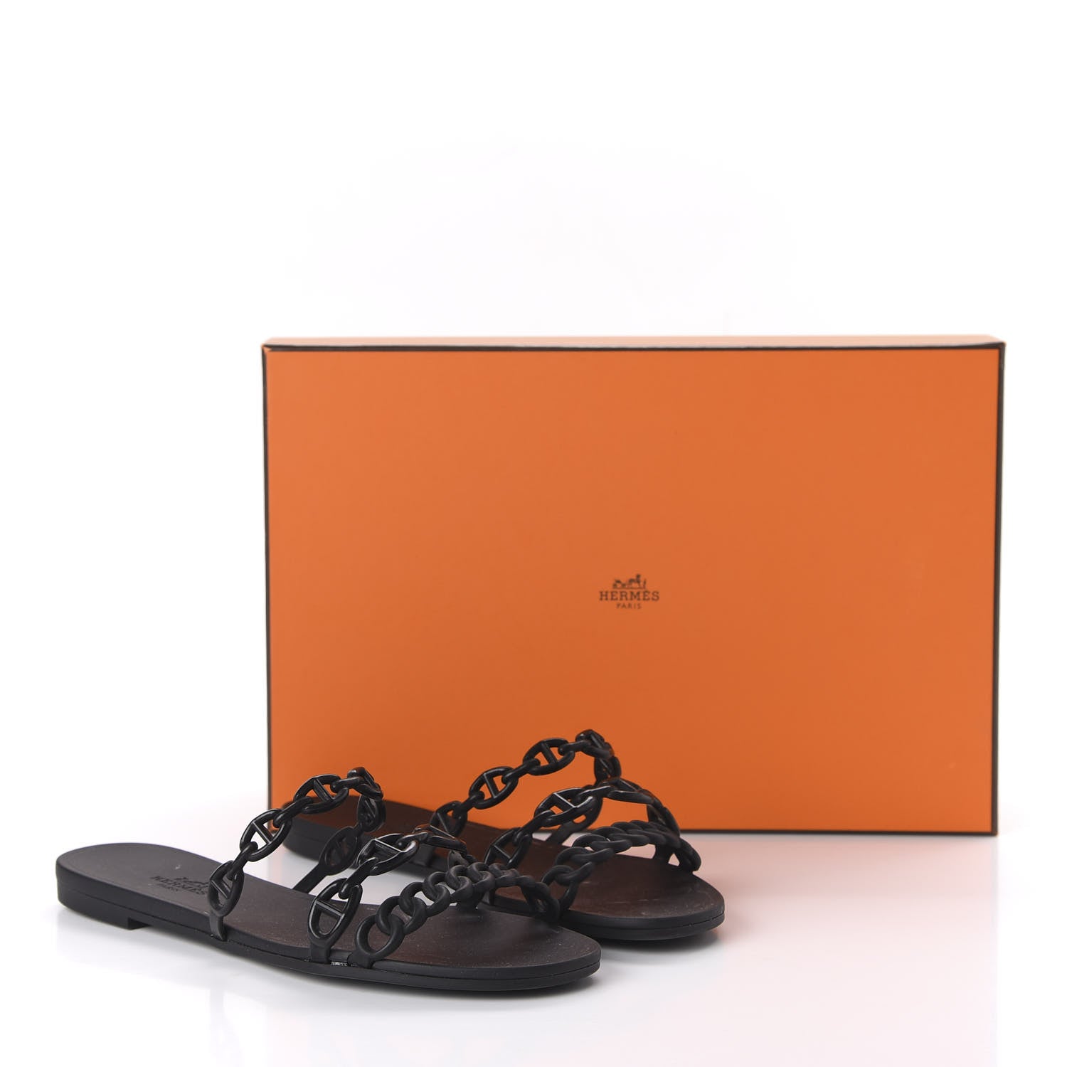 Hermes TPU Rivage Sandals 36 Black 9 of 9