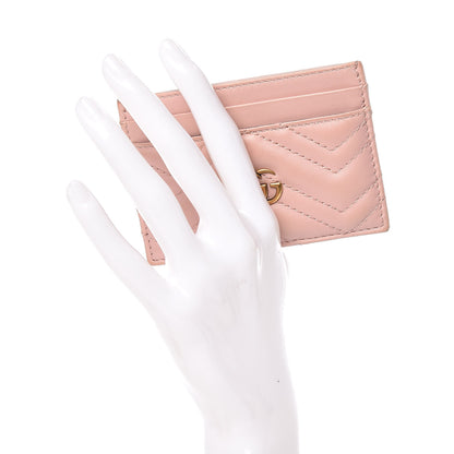 Gucci Calfskin Matelasse GG Marmont Card Holder Perfect Pink 2 of 11