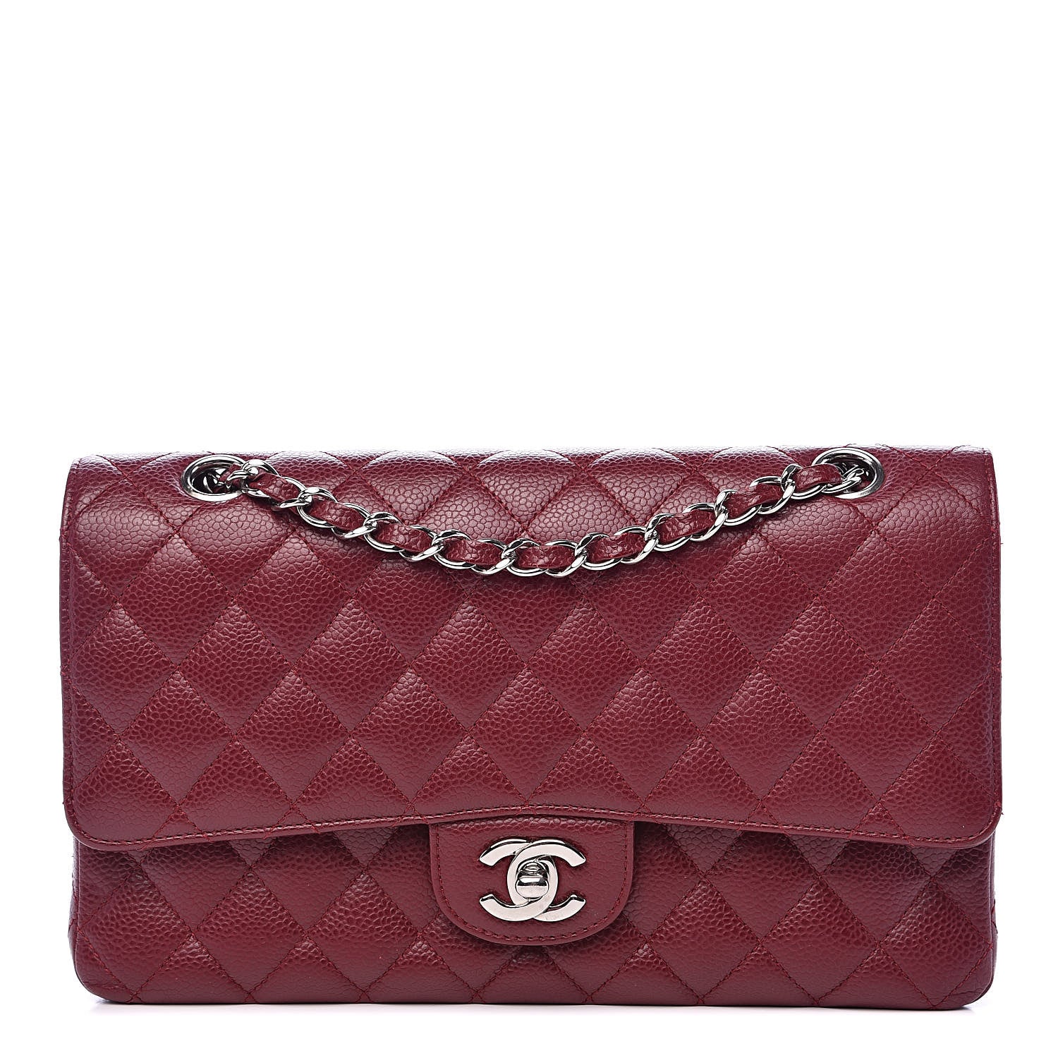 Chanel Caviar Quilted Medium Double Flap Dark Red 1 of 16
